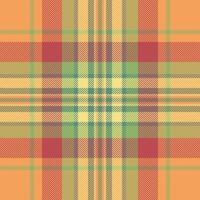 Creation fabric textile , silky texture background pattern. Collage check seamless tartan plaid in orange and red colors. vector