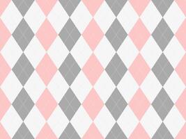 Elegant pink, grey, and white argyle pattern. Perfect for backgrounds, textiles, or stationery. Subtle, sophisticated design evokes feelings of femininity and classic style. vector
