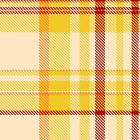 Vibrant yellow and red plaid pattern. Perfect for textile design, website backgrounds, or autumnal themed projects. This cheerful, warm texture evokes feelings of comfort and style. vector