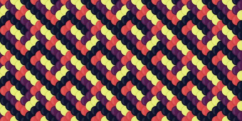 Abstract geometric textile pattern. Vibrant diagonal weave in red, purple, and yellow. Perfect for fashion, web design, and branding. Represents connection, complexity, and modern style.
