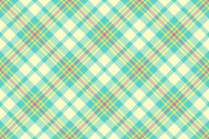 Room background plaid pattern, string tartan fabric texture. Book seamless textile check in teal and lemon chiffon colors. vector