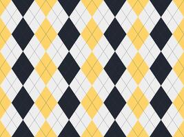 Stylish argyle pattern in yellow, black, and white. Perfect for backgrounds, textiles, or website designs. vector