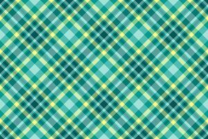 Stitched texture background seamless, tone fabric tartan plaid. Infinity pattern textile check in teal and light colors. vector