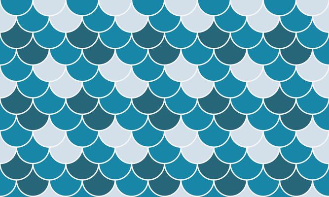 Abstract seamless pattern of overlapping teal and light blue scales. Perfect for website backgrounds, textile designs, or any project needing a subtle yet eyecatching texture.