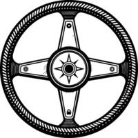 Stylized Steering Wheel Design for Graphic Use and Tattoo Inspirations vector