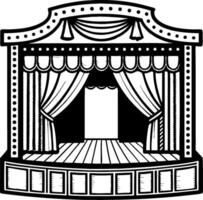 Theatrical Stage Design with Curtains Elaborate Stage Backdrop for Performance Art vector