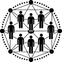 Networkings Connected Group Communication Symbol Simplified Collaboration Design vector
