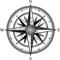 Detailed Vintage Nautical Compass Design for Navigation and Adventure Themes vector