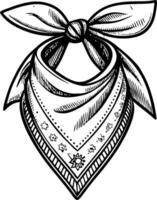 Detailed Hand-Drawn Bandana Design Ideal for Tattoo or Coloring Book Use vector