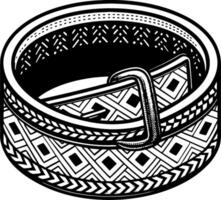 Intricate Geometric Pattern Leather Bracelet Design with Stylish Fastener for Fashion Accessories vector