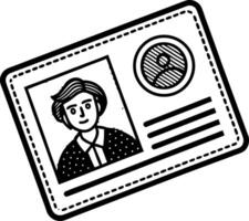 Hand-drawn Illustration of a Personal Identification Card with and Details vector