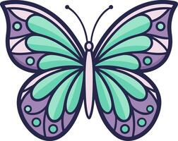 Colorful Butterfly with Intricate Patterns Perfect for Tattoo Design and Coloring Books vector