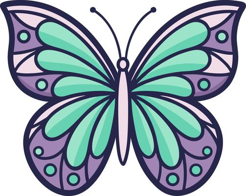 Colorful Butterfly with Intricate Patterns Perfect for Tattoo Design and Coloring Books