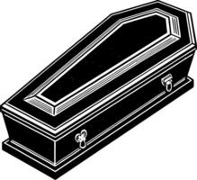 Detailed Black Coffin Illustration for Halloween Decoration and Gothic Design Inspiration vector