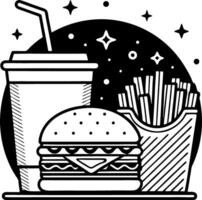 Delicious Burger Fries and Drink Illustration for Foodie Designs and Culinary Projects vector