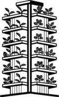 Vertical Garden Design Concept with Shelf Planters and Greenery for Urban Spaces vector