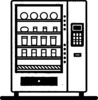 Vending Machine Illustration for Snack and Drink Dispensing System Design vector
