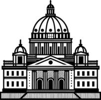 Detailed Illustration of Historic Building withic Dome Design for Art Projects vector