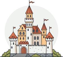 Charming Fairytale Castle Design Ideal for Childrens Illustrations and Storybooks vector