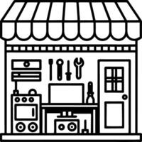 Handcrafted Shop Front with Tools Appliances and Equipment for DIY Projects vector