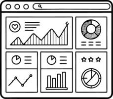 Data Analytics Dashboard Design with Graphs and Charts for Business Insights vector