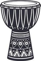 Handcrafted African Drum Illustration for Music Branding and Art Projects vector