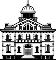 Detailed Illustration of a Historic Building with Dome for Architecture Projects vector