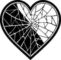 Shattered Heart Design for Unique Tattoo Art and Creative Coloring Projects vector