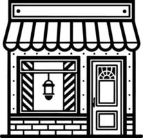 Charming Small Shop Front Art Ideal for Coloring Book Designs and Decorative Projects vector