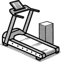 Treadmill Fitness Equipment Illustration for Gym and Exercise Design vector