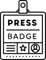 Press Badge Design for Media Identification and Event Access Applications vector