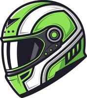 Stylish Green Racing Helmet Design for Motorsports Theme and Graphic Applications vector