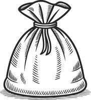 Illustration of a Tied Cloth Bag for Storage and Decoration in Various Applications vector