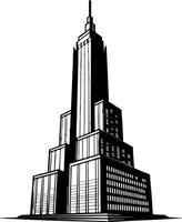 Stylized Black and White ofic Skyscraper for Modern Design Projects vector