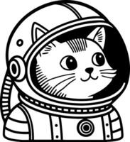 Adorable Cat Astronaut in Space Helmet for Fun Illustrations and Creative Projects vector