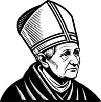Intricate Portrait of a Religious Figure in Papal Attire Ideal for Inspirational Art Projects vector