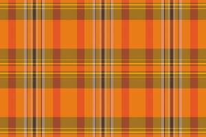 Vibrant autumnal plaid pattern. Warm orange and brown hues create a cozy, rustic feel, perfect for fallthemed designs, textiles, or website backgrounds. vector