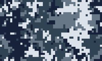 Abstract pixelated camouflage pattern in shades of blue and white. Perfect for digital backgrounds, textiles, or militarythemed designs. vector