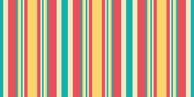 Vibrant vertical stripes in cheerful yellow, teal, and coral create a joyful, retroinspired pattern. Perfect for backgrounds, textiles, or website designs needing a playful, summery feel. vector