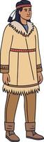 Native American Man in Traditional Attire Standing with Confidence for Cultural Representation vector