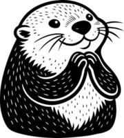 Playful Happy Otter Character Illustration for Childrens Books and Fun Designs vector