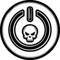 Skull Powered On Symbol Graphic for Edgy Tattoo Design or Punk Merchandise vector