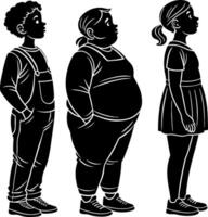 Diverse Children Silhouettes Displaying Various Body Types for Inclusive Design Projects vector