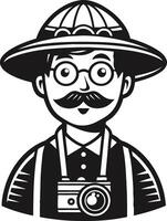 Vintage grapher Character with Camera and Hat for Creative Designs vector