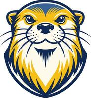 Detailed Otter Mascot Illustration Featuring Bold Colors for Branding and Logo Design vector