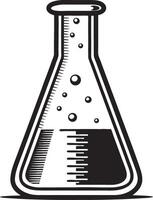 Vintage Laboratory Flask with Bubbles Ideal for Science Themes Educational Resources vector
