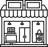 Modern Retail Storefront Illustration with Display Window and Products for Design Use vector