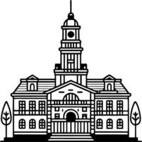 Elegant Historic Building Design for Architecture Themes and Creative Projects vector