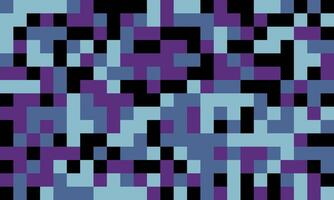 Abstract pixel art background. A mesmerizing blend of purple, blue, and black squares creates a dynamic, modern texture. vector