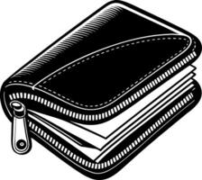 Stylish Black Wallet Design for Personal Finance and Fashion Applications vector
